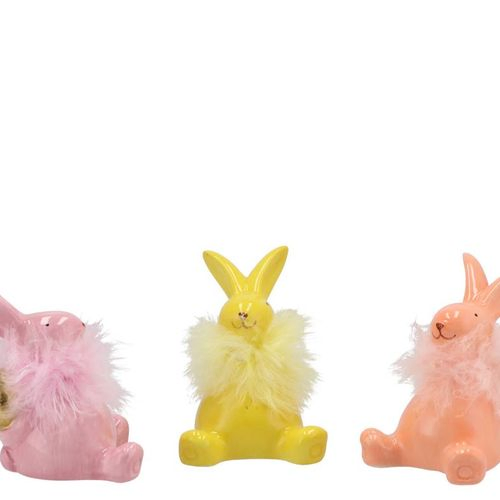 Hase flauschig klein rosa mix 8x7x7cm