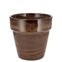 Keramik Übertopf Ebbi Glasur braun D14 H14cm