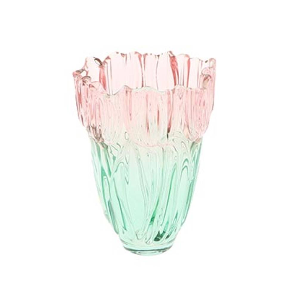 Glas Vase Tulpe rosa D13cm H18.5cm