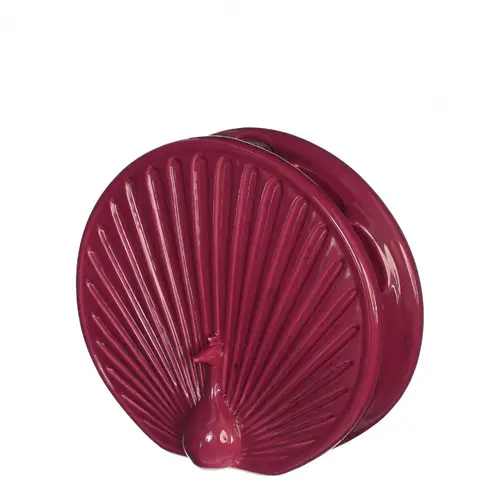 Keramik Vase Pfau weinrot 19.5x07x18cm