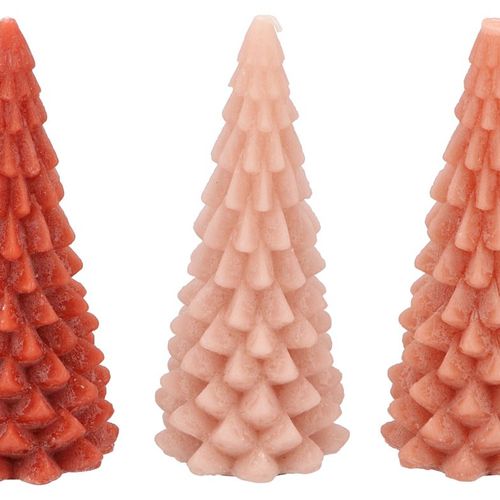Kerze Weihnachtsbaum braun mix 9x20cm