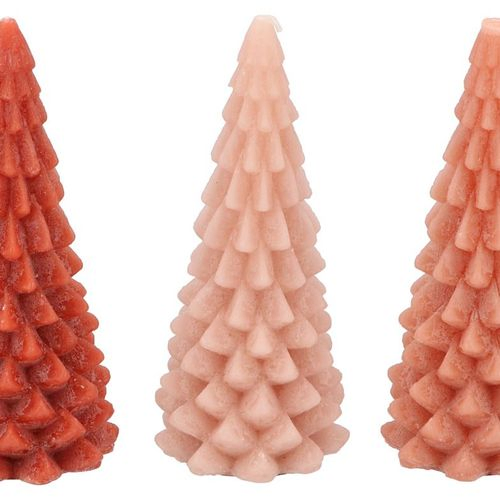 Kerze Weihnachtsbaum braun mix 9x20cm