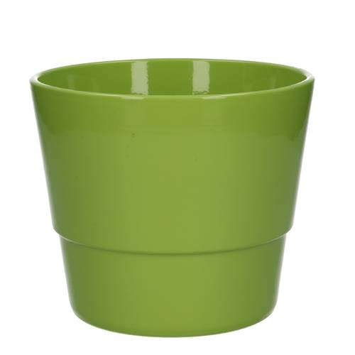 Keramik Übertopf Basic grün D16cm H13.5cm