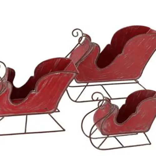 Schlitten Kaya rot 3/Set 40x16x26/29x13x20/24x9x15cm