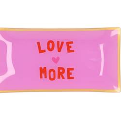 Teller Rechteck Love More rosa 20x10x02cm