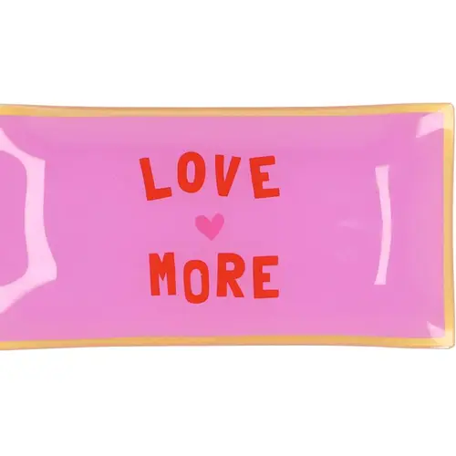 Teller Rechteck Love More rosa 20x10x02cm