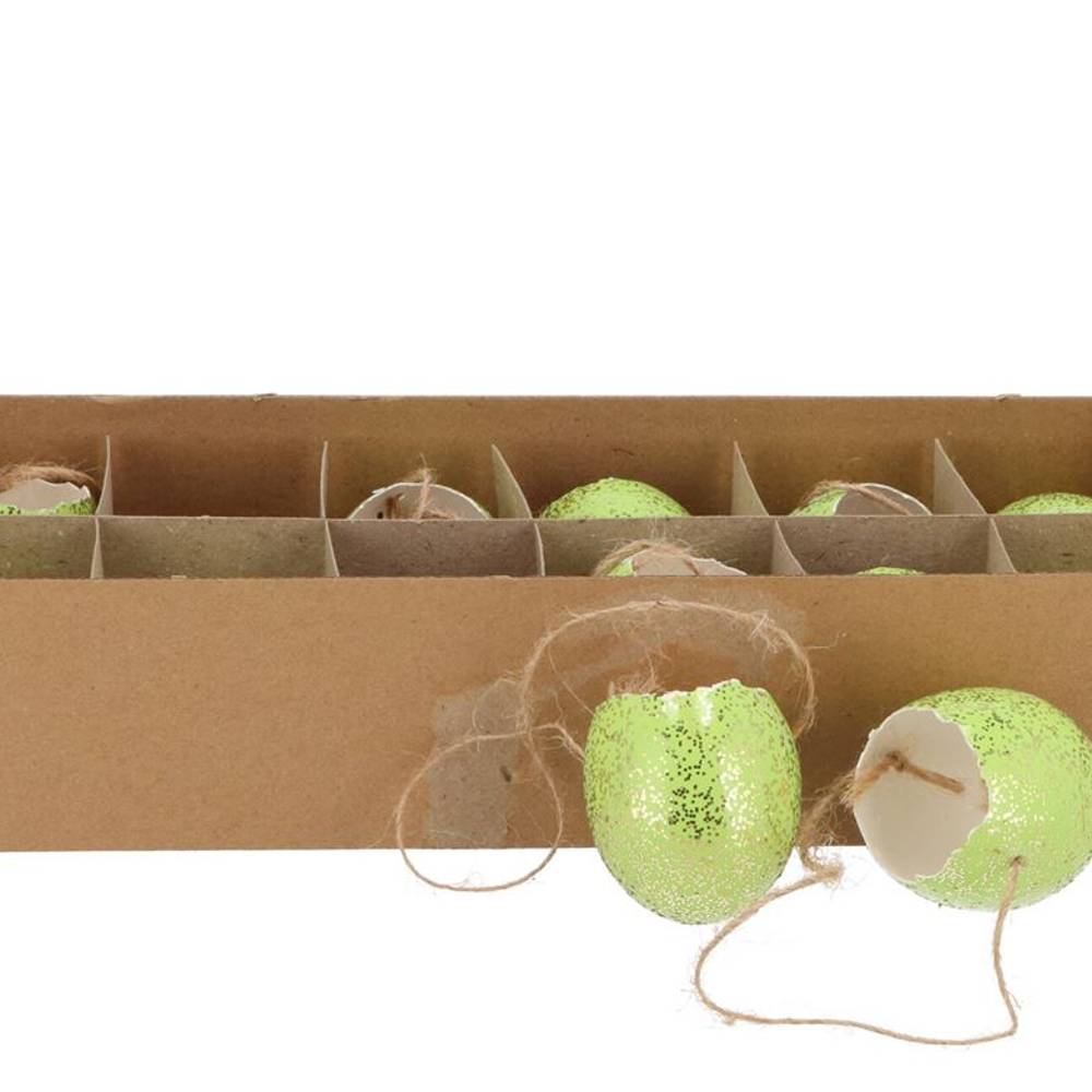 Ei Huhn Hänger Glitter grün x12