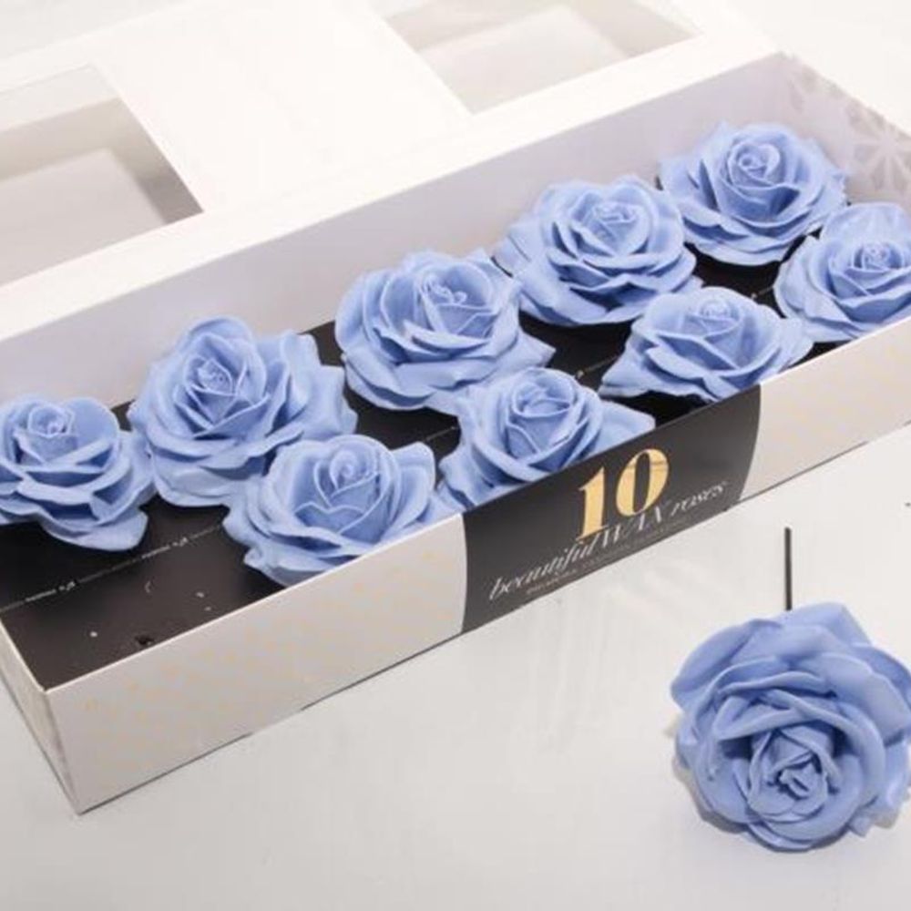 Seiden Wachs Rose Denim blau D12cm (154)