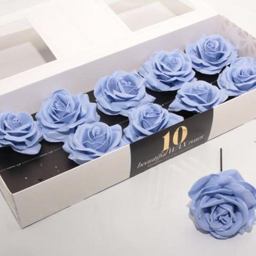 Seiden Wachs Rose Denim blau D12cm (154)