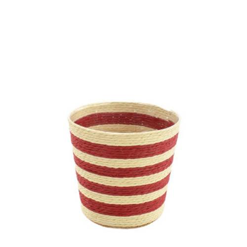 Korb Striped rot D11cm H11cm