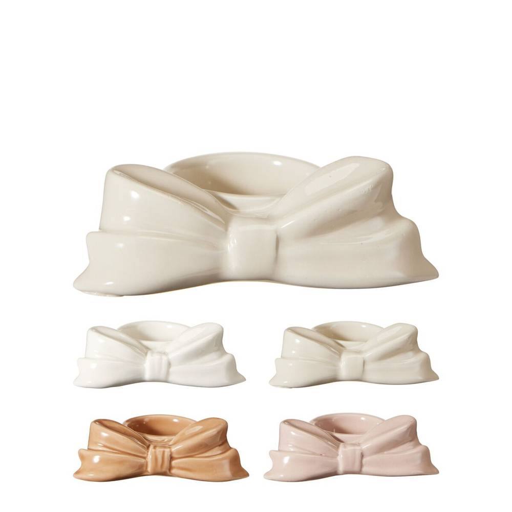 Kerzenständer Schleife creme mix D11.5cm H03cm
