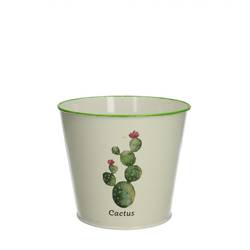 Zink Übertopf Kaktus2 grün D12.5cm H11cm