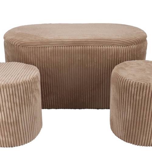 Hocker Stripes 3/Set braun 80x40/30x30/30x30cm