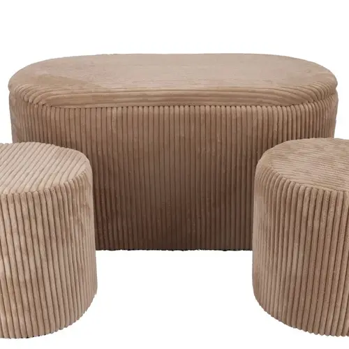 Hocker Stripes 3/Set braun 80x40/30x30/30x30cm