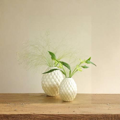 Keramik Vase Bubbles creme D02/08.5cm H11cm