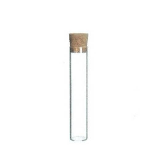 Glas Röhrenflasche mit Kork D02cm H18cm