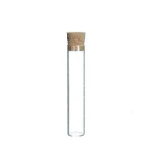 Glas Röhrenflasche mit Kork D02cm H18cm