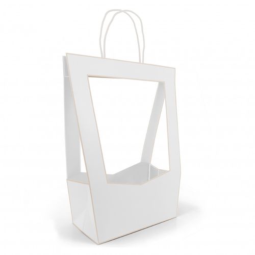 Tasche Medaillon weiss 30x16x50cm