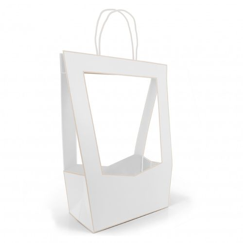 Tasche Medaillon weiss 30x16x50cm