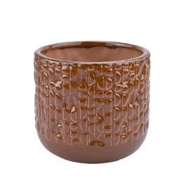 Keramik Übertopf Isa braun D17cm H15.5cm