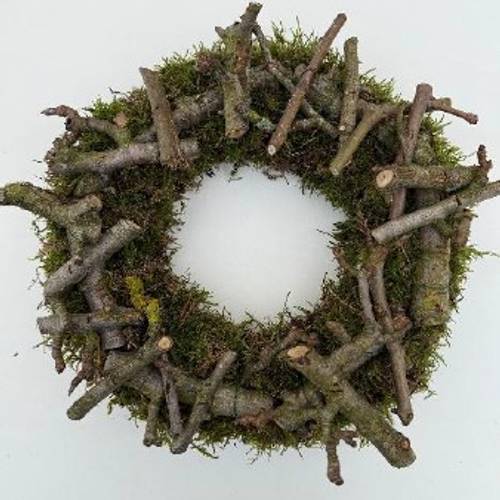 Kranz grün/grau Moos/Apfelholz D30cm