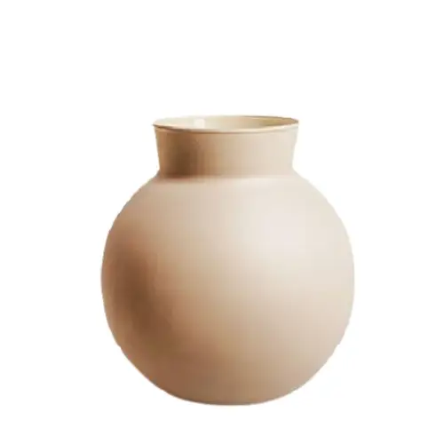 Glas Eco Vase Kragen rund sand D09/17x17cm