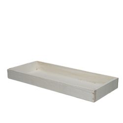 Holz Schale Rechteck weiss 35x15x03cm