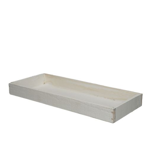 Holz Schale Rechteck weiss 35x15x03cm