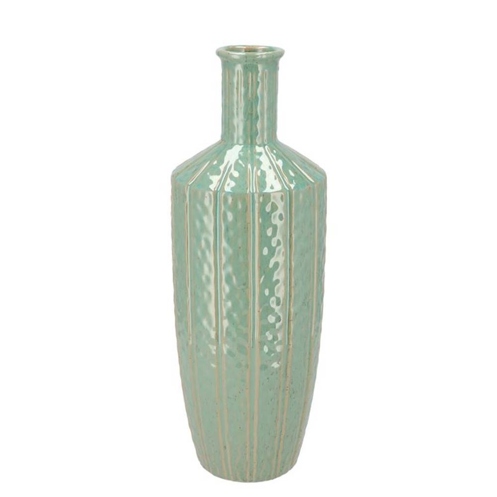 Keramik Vase Sifan Aqua grün 15x15x41cm