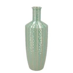 Keramik Vase Sifan Aqua grün 15x15x41cm