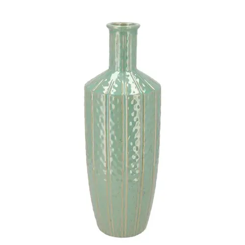 Keramik Vase Sifan Aqua grün 15x15x41cm