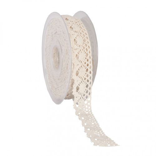 Band Spitze Baumwolle creme 28mm 10m