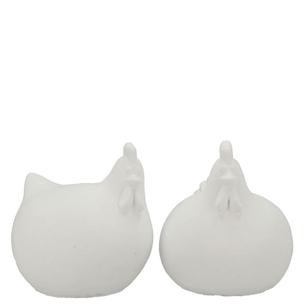 Beton Huhn weiss 10x09x12cm