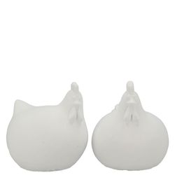 Beton Huhn weiss 10x09x12cm