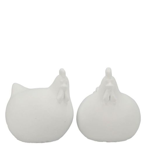 Beton Huhn weiss 10x09x12cm