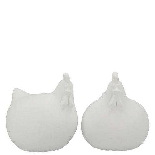 Beton Huhn weiss 10x09x12cm
