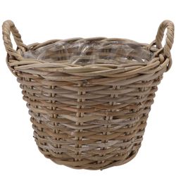 Korb Henkel Rotan braun D30cm H23cm