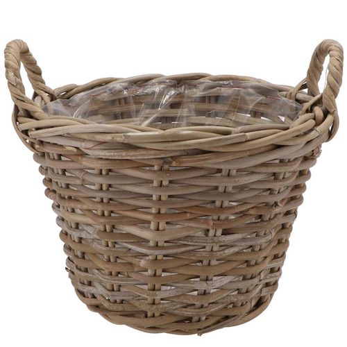 Korb Henkel Rotan braun D30cm H23cm