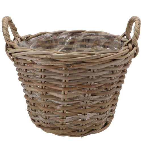 Korb Henkel Rotan braun D30cm H23cm