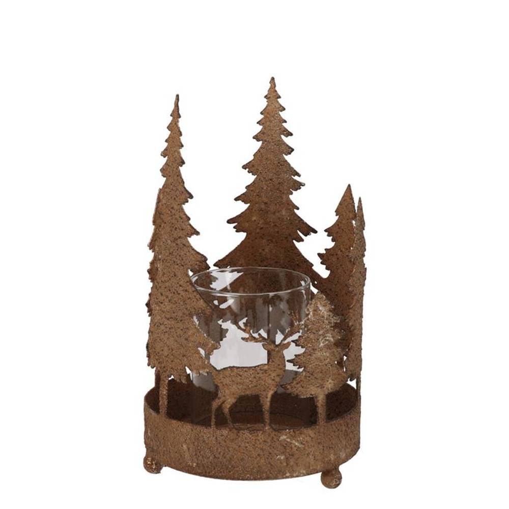 Metall Teelicht Kaya Xmas bronze 13x22 cm