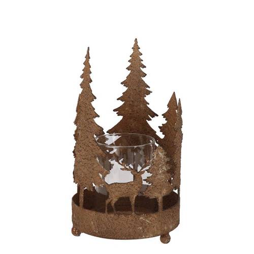 Metall Teelicht Kaya Xmas bronze 13x22 cm