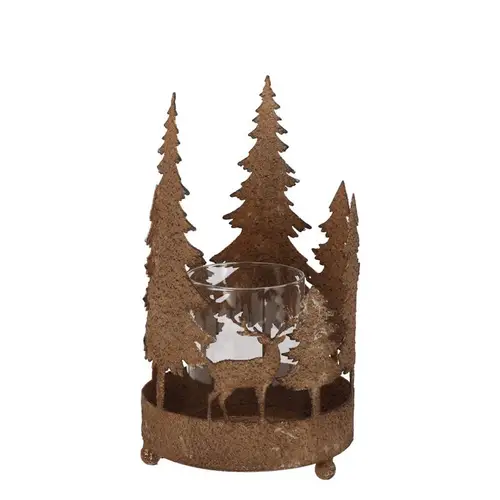 Metall Teelicht Kaya Xmas bronze 13x22 cm