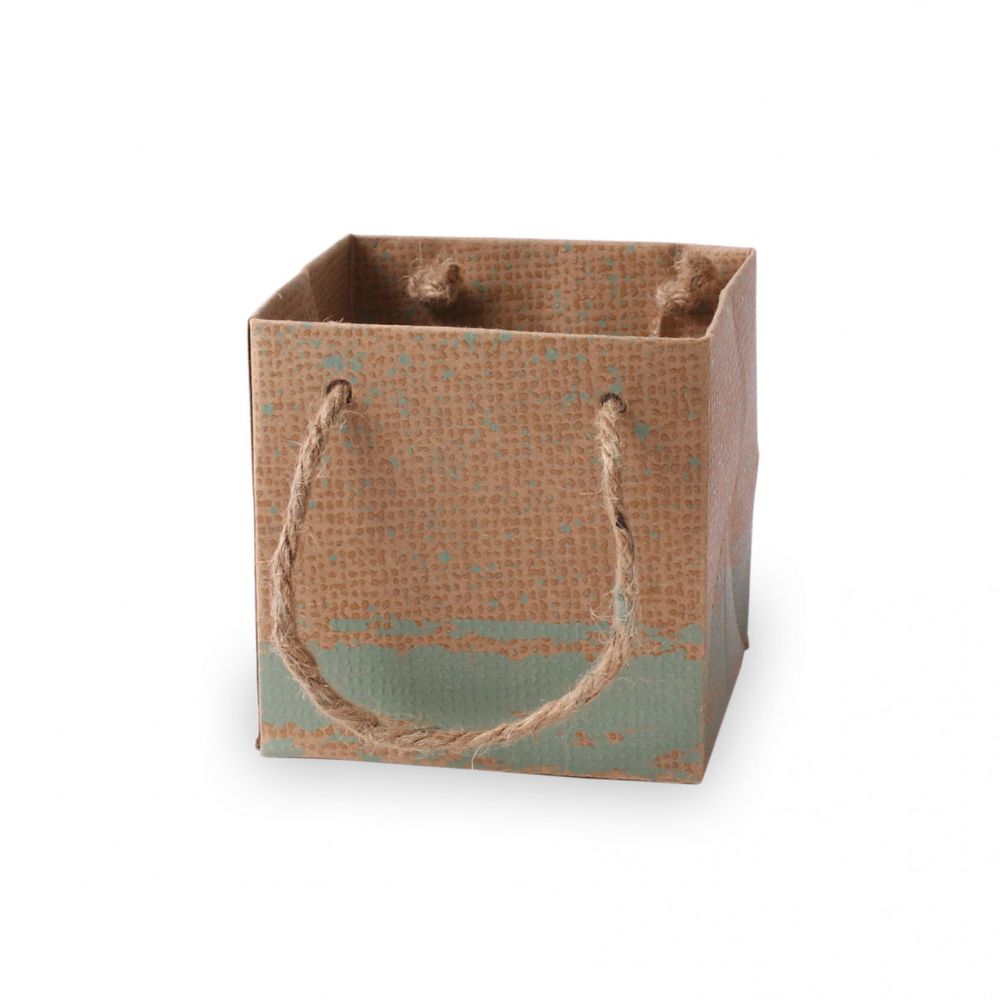 Tasche Kirsten braun/blau 10x10x10cm