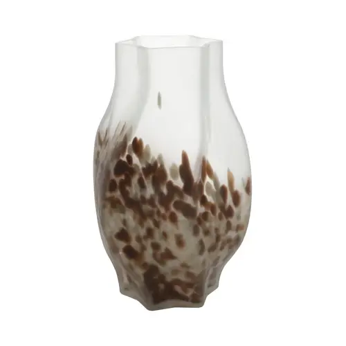 Glas braun Vase Kartusche mattiert D15cm H26cm