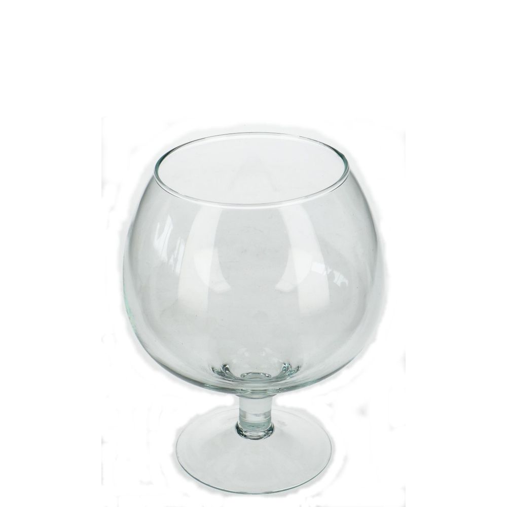 Glas Vase Cognac auf Fuss D09/16x19cm
