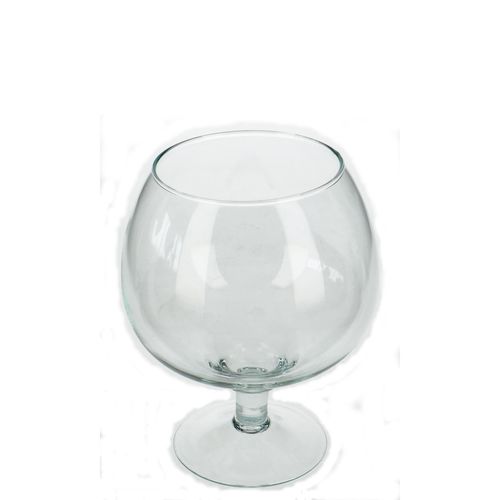 Glas Vase Cognac auf Fuss D09/16x19cm