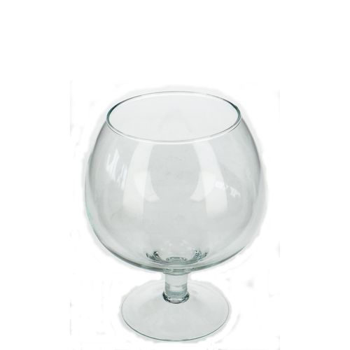 Glas Vase Cognac auf Fuss D09/16x19cm