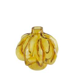 Glas Vase Pump gelb D16cm H17cm