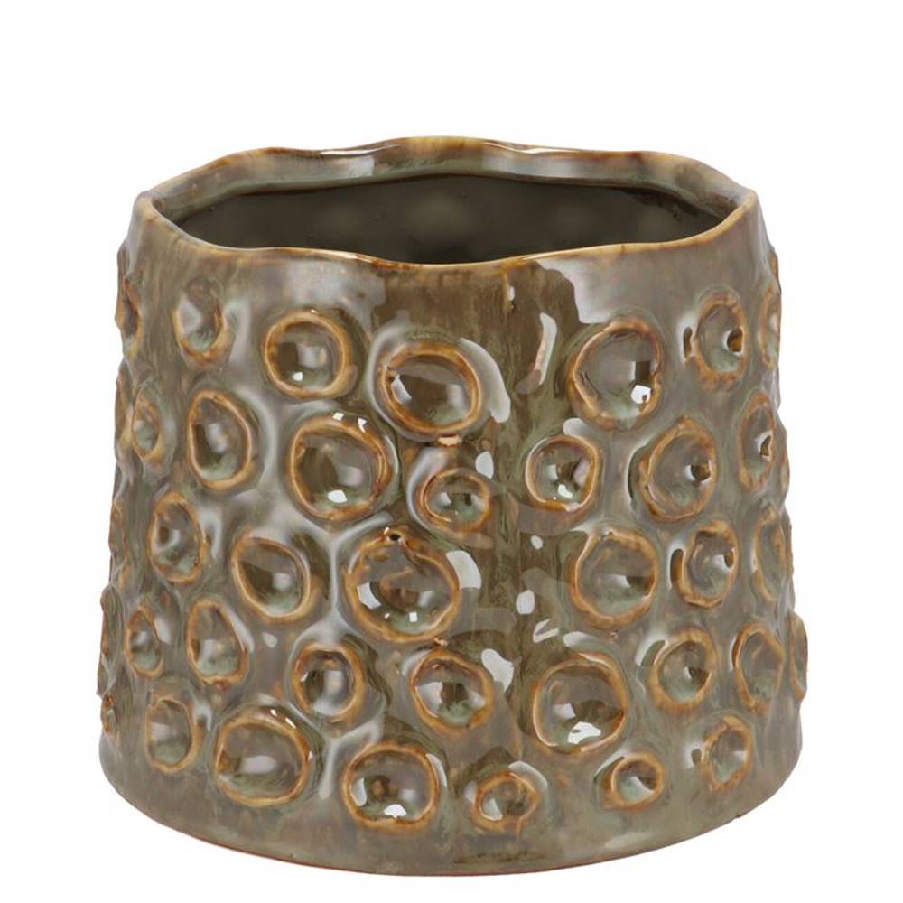 Keramik Übertopf Alora grün 15x15x13cm