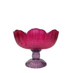 Glas Teelicht Fiore fuchsia D17cm H13cm rot